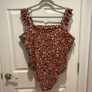 Brand new plus size cheetah one piece swim suit!
